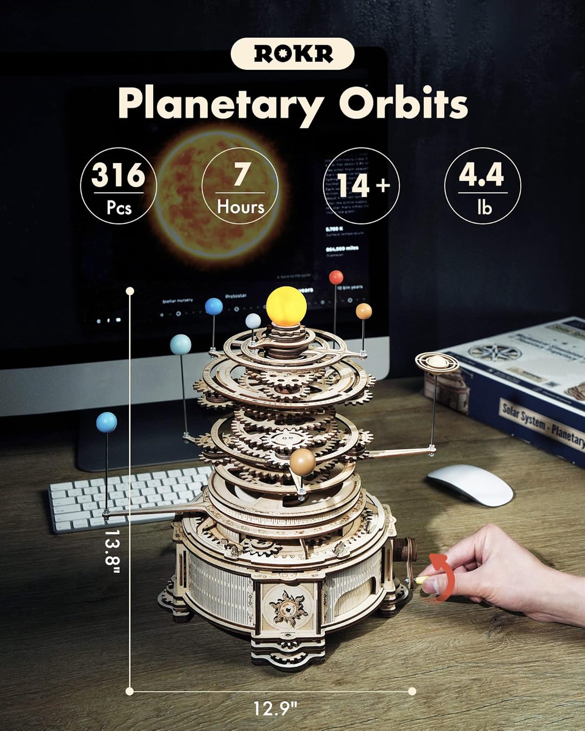 3D Wooden Puzzles for Adults-O - Solar System Orrery ulasan dan harga