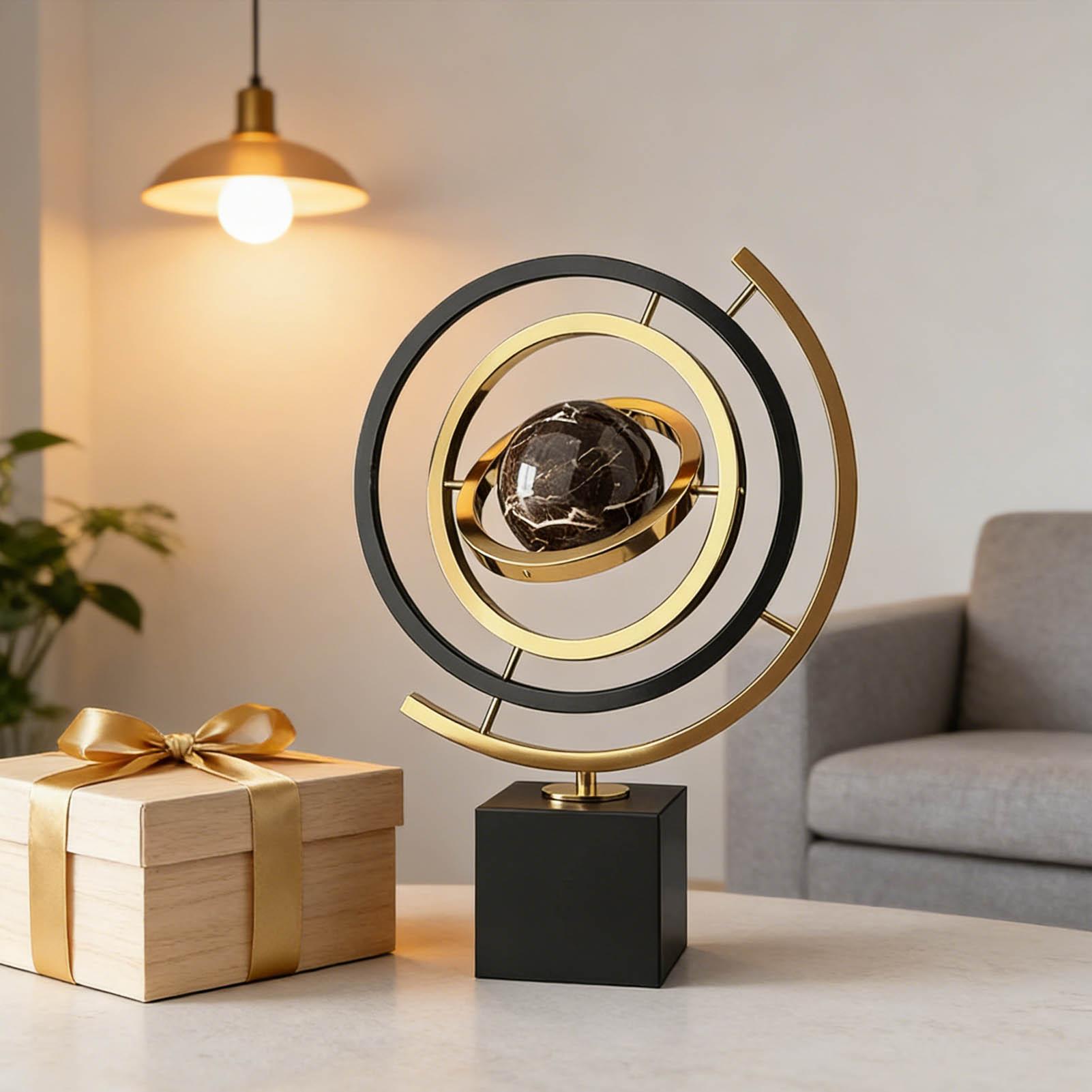 Rotating Globe Metal Ornament  - Solar System Orrery ulasan dan harga