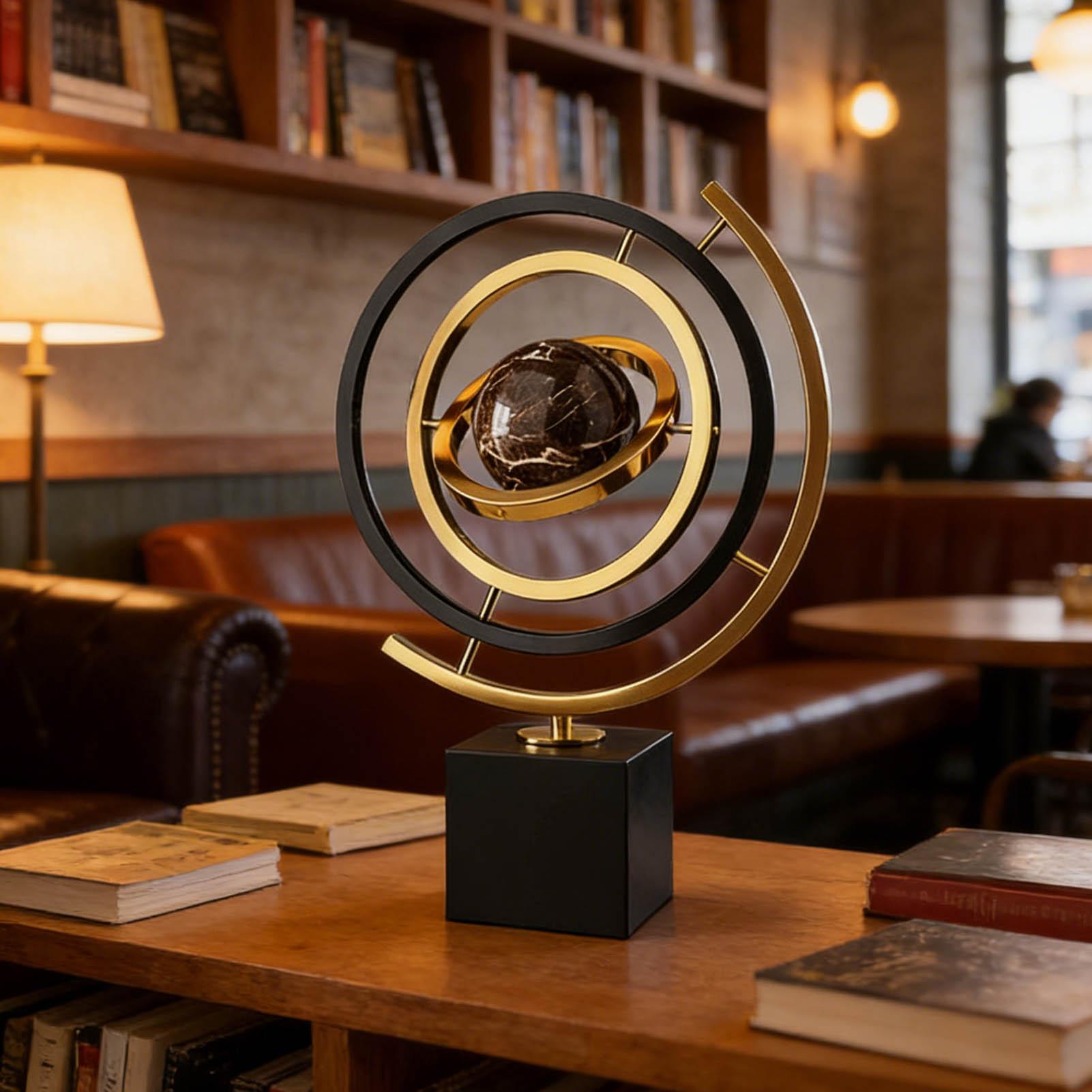 Rotating Globe Metal Ornament  - Solar System Orrery ulasan dan harga
