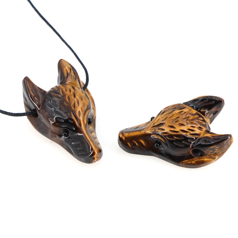 40mm Wolf Head Stone Pendant N - Science Nature ulasan dan harga